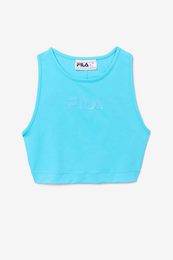 Tops Fila Mulher Azuis - Fila Alva Athletic Crop Loja Online Portugal,TXHR-64851